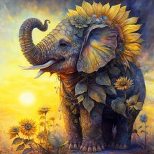 Схема вышивки «flower elephant»