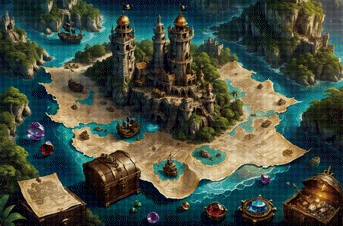 карта затеринного острова - фентези - предпросмотр