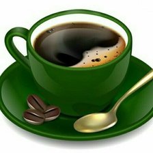 Схема вышивки «Зелёная чашка кофе»