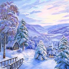 Схема вышивки «В сиреневых  сумерках»