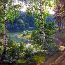 Схема вышивки «Берёзовая долина. Игорь Прищепа»