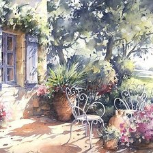 Схема вышивки «Акварель. Кристиан Гранью»