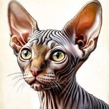 Схема вышивки «кошка сфинкс»