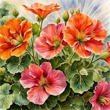 Схема вышивки «Настурция»