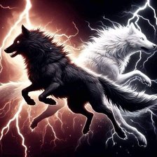 Схема вышивки «Чёрный белый волк»