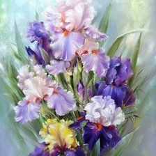 Схема вышивки «ирисы»