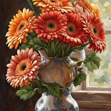 Схема вышивки «Герберы»