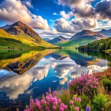 Схема вышивки «Горы у озера»