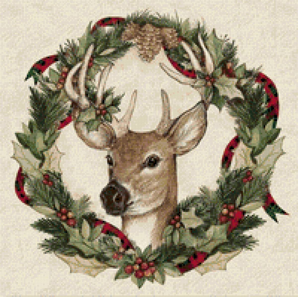 Новогодний олень - олени - предпросмотр