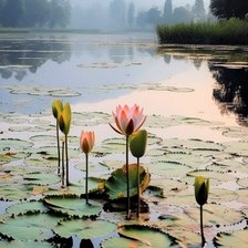 Схема вышивки «Лотосы»