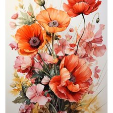 Схема вышивки «Маки»