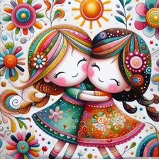 Схема вышивки «Подружки»