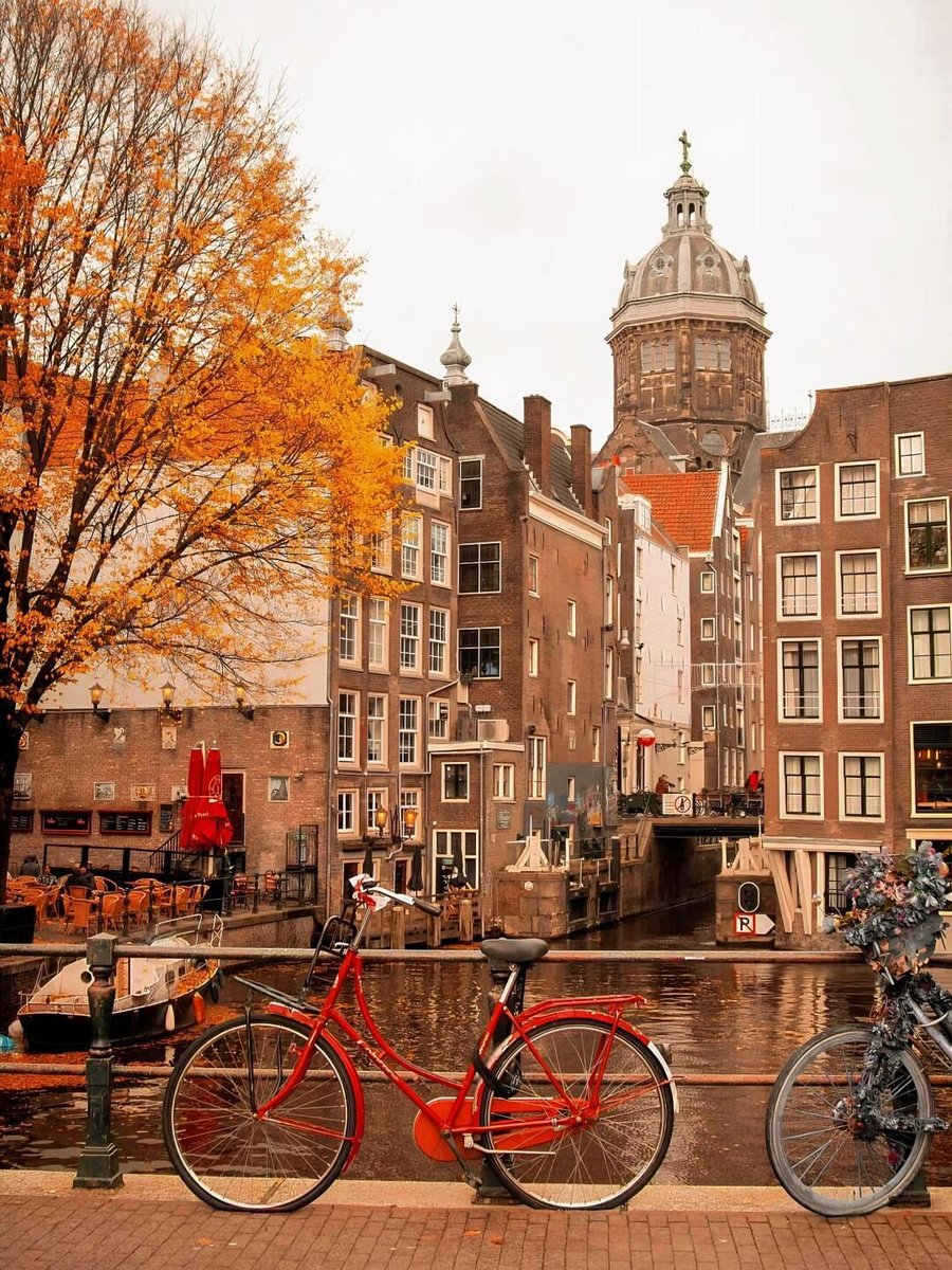 Вело) - пейзаж, город, велосипед, нидерланды, амстердам - оригинал