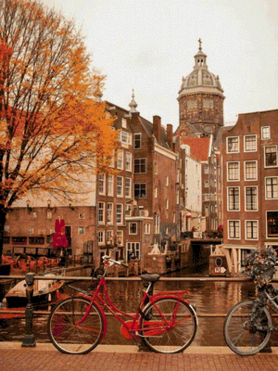 Вело) - амстердам, велосипед, нидерланды, город, пейзаж - предпросмотр