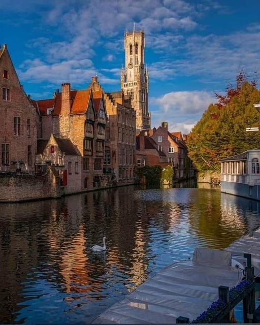 Брюгге - пейзаж, бельгия, город, , дома, брюгге - оригинал