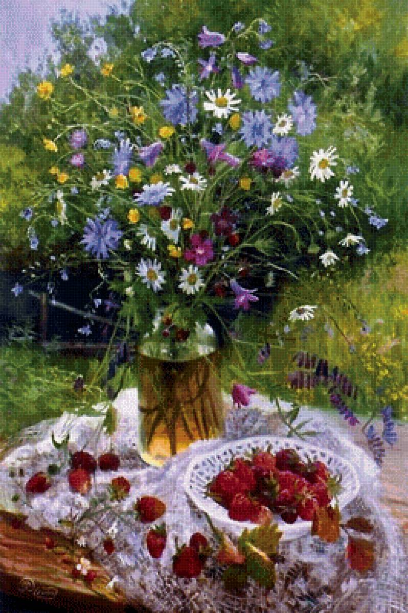 Картина_букет - картина, полевые цветы, букет, природа - предпросмотр