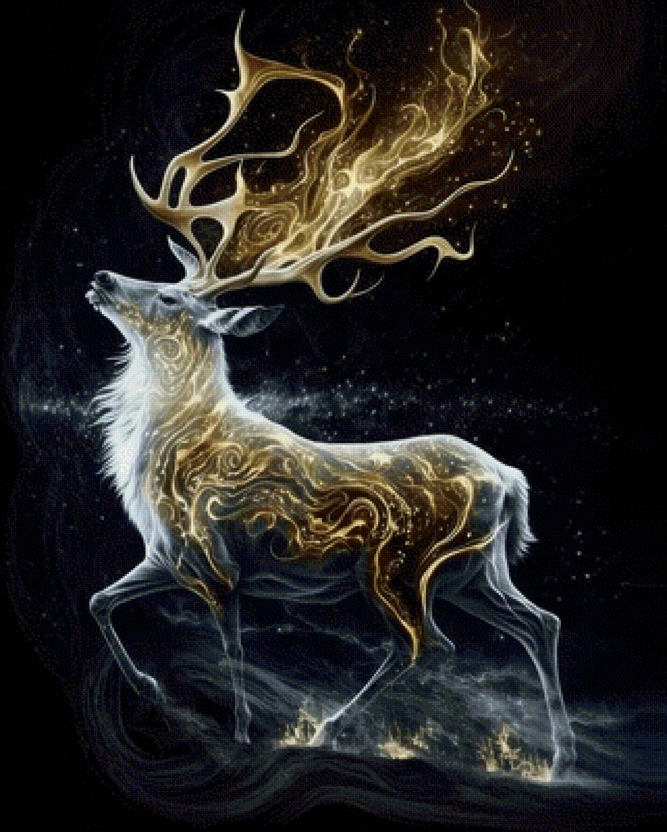 Небесный олень - звезды, олень, космос - предпросмотр