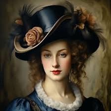 Схема вышивки «Дама в шляпе»