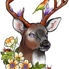 Схема вышивки «Олень»