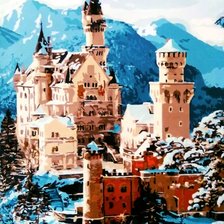 Схема вышивки «Зимний Замок Нойшванштайн»