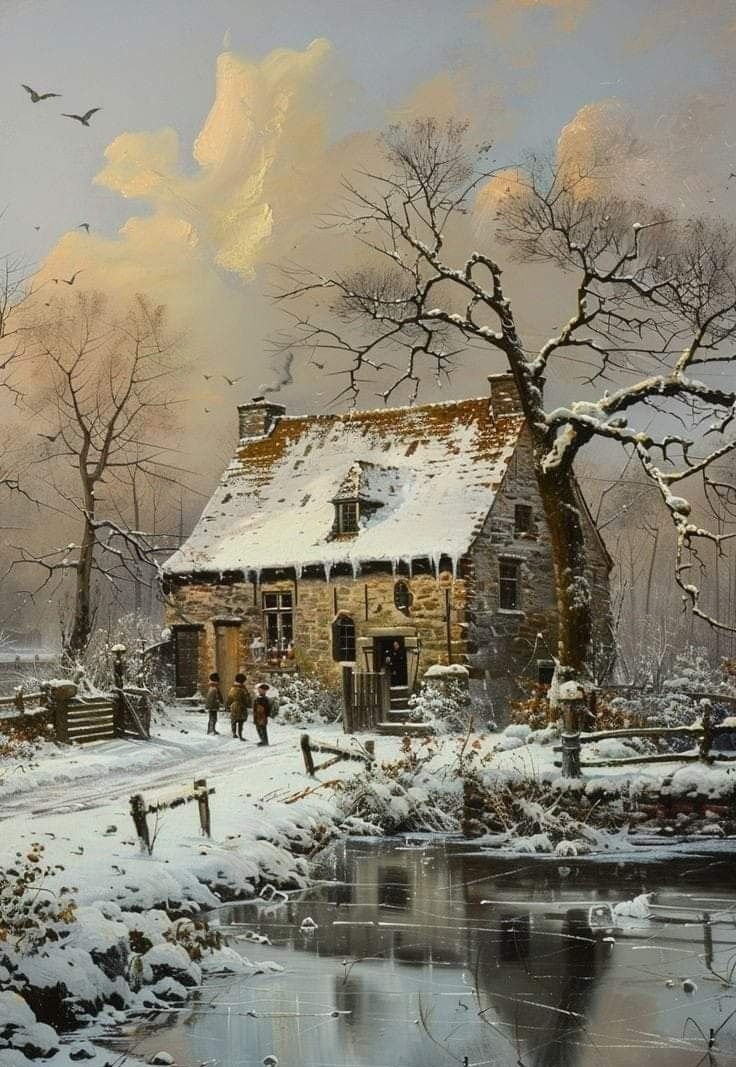 Английский домик - художники - оригинал