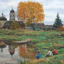 Схема вышивки «Осень на реке детства. Станислав Брусилов»