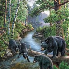 Схема вышивки «Гималайские медведи»