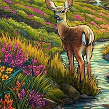 Схема вышивки «Олениха»