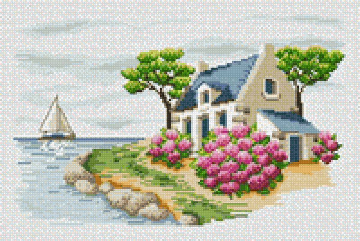 дом и парусник - парусник, дом - предпросмотр