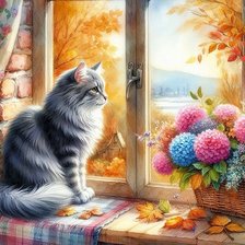 Схема вышивки «Кот»