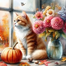 Схема вышивки «Кот»