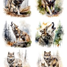 Схема вышивки «Волки, волки...»