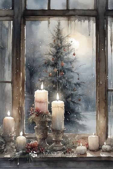 Рождество. Акварель - художники - оригинал