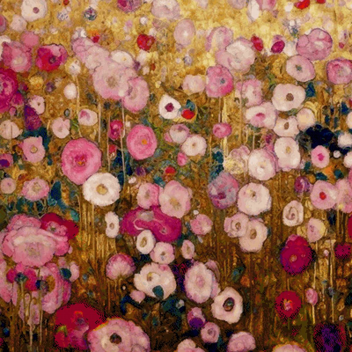 pink flower garden - розовый, цветы, сад, густав климт - предпросмотр