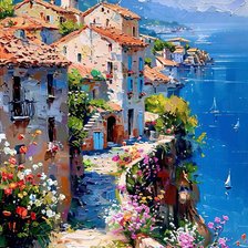 Схема вышивки «Приморский город»