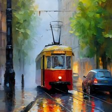 Схема вышивки «Трамвай»