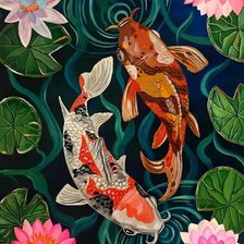 Схема вышивки «карпы»