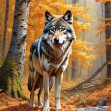 Схема вышивки «Волк»