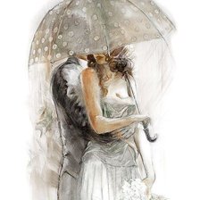 Схема вышивки «ВЛЮБЛЁННЫЕ ПОД ЗОНТОМ»