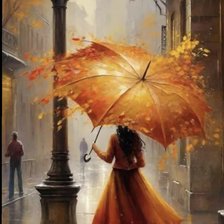 Схема вышивки «Осень и девушка»