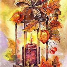 Схема вышивки «физалис и свеча»