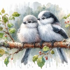 Схема вышивки «Нахохлились»