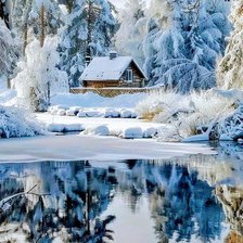 Схема вышивки «Охотничий домик»