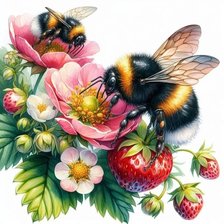 Схема вышивки «Шмели»