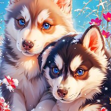 Схема вышивки «Собачки»