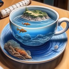 Схема вышивки «Остров в кружке»