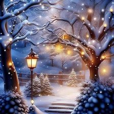 Схема вышивки «Зима, праздник»