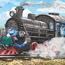 Схема вышивки «Синие коты»