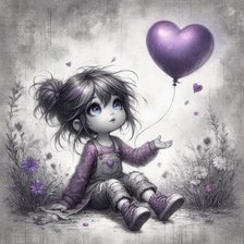 Схема вышивки «Niña con globo»