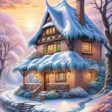 Схема вышивки «зимний пейзаж»